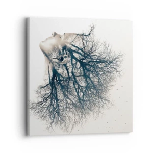 Schilderen op canvas - Luisteren naar het gefluister van bomen - 30x30 cm