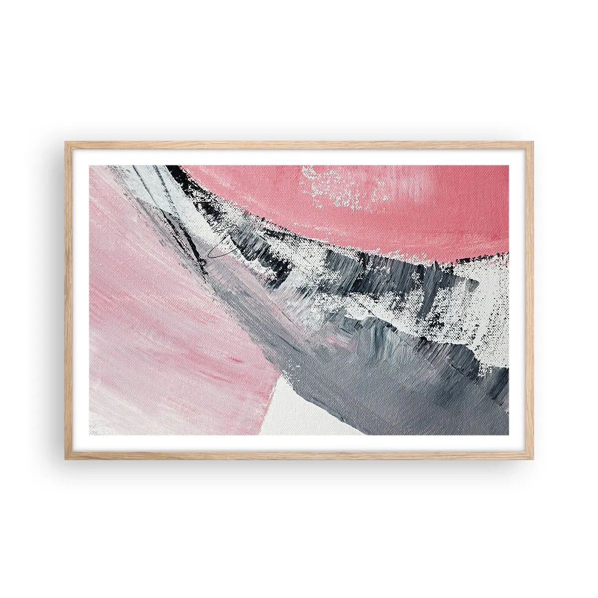 Een poster in een licht eiken lijst - Bijpassende compositie - 91x61 cm