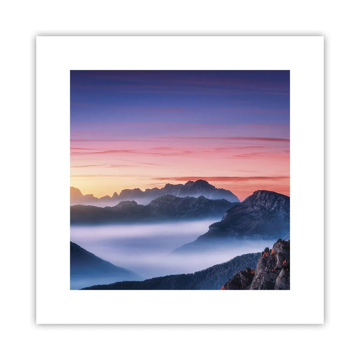 Poster - Over de valleien - 30x30 cm