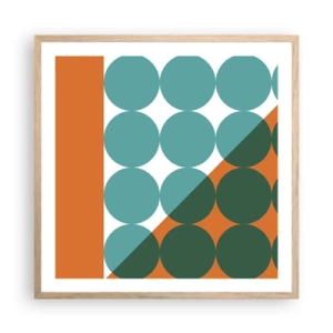 Een poster in een licht eiken lijst - Omhoog en diagonaal - 60x60 cm