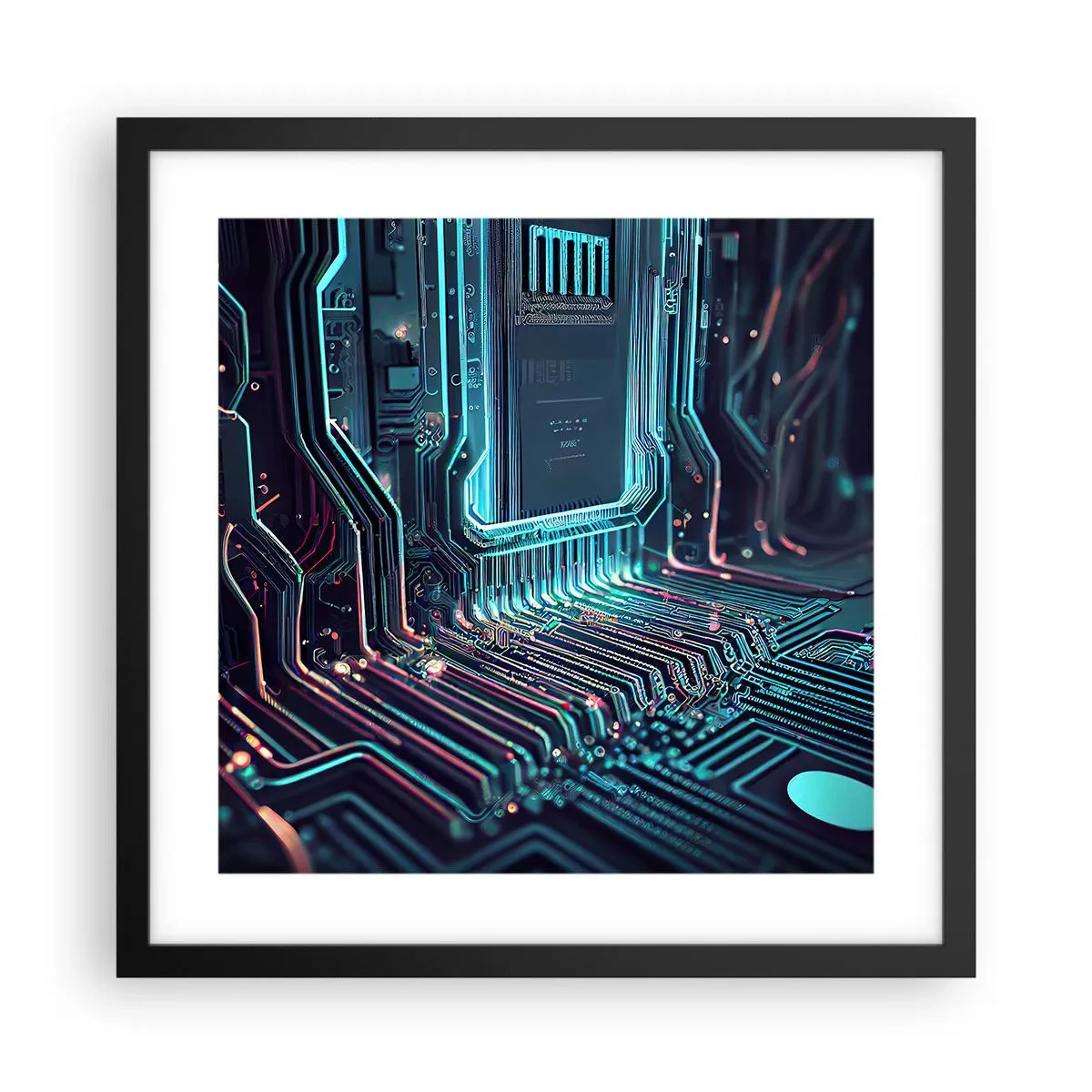 Poster in een zwarte lijst - Ik ben aan het denken… - 40x40 cm