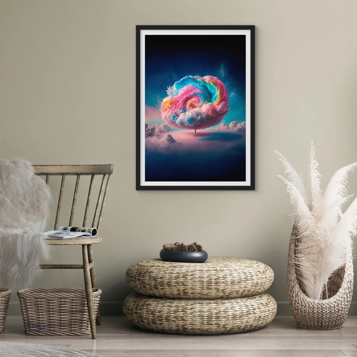 Poster in een zwarte lijst - De droom van een pretpark - 70x100 cm