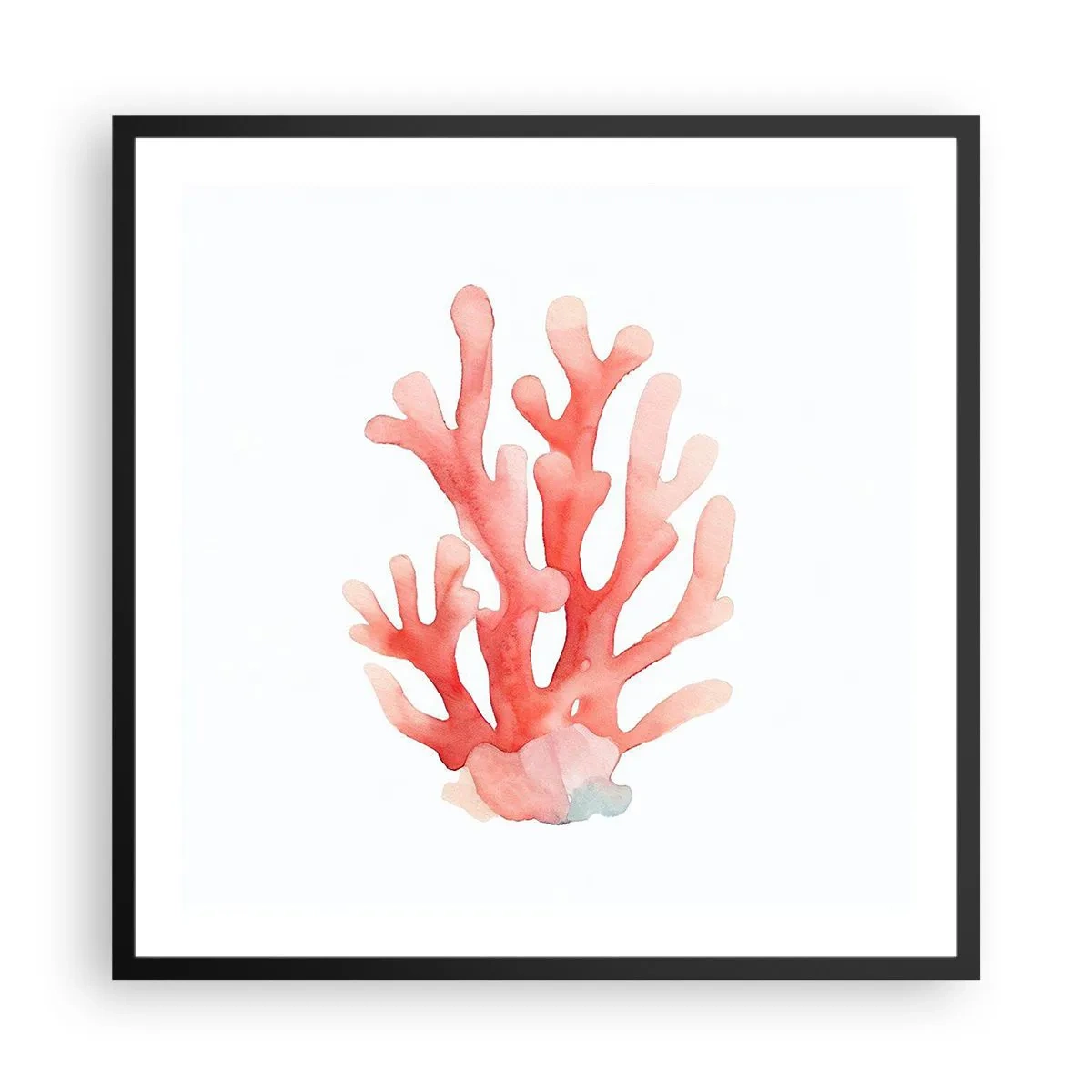 Poster in een zwarte lijst - Koraalkleurig koraal - 60x60 cm