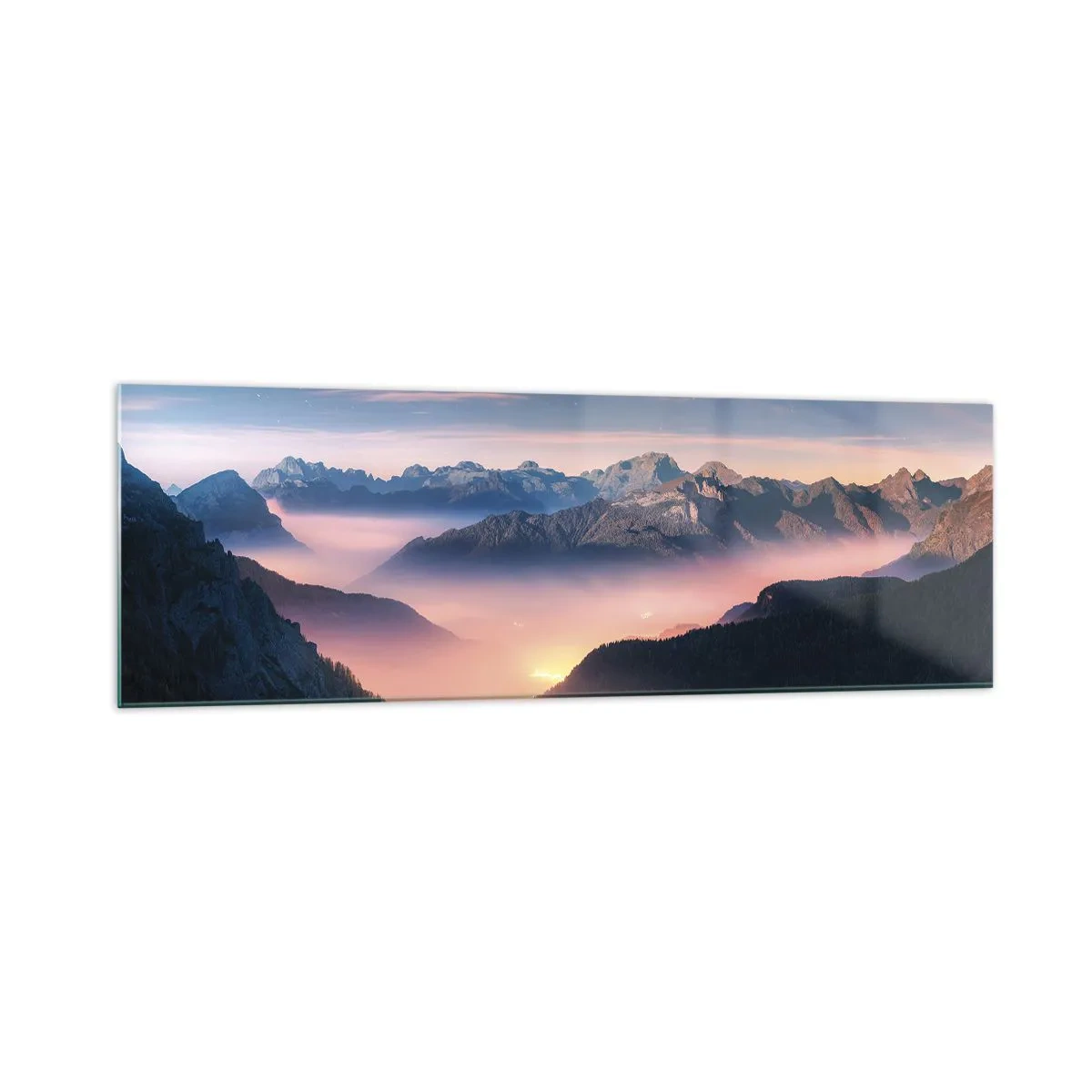 Schilderen op glas - Licht in de dalen - 160x50 cm
