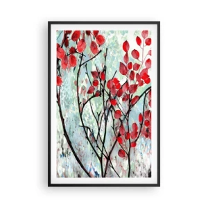 Poster in een zwarte lijst - Boom in scharlaken - 61x91 cm