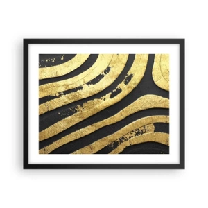 Poster in een zwarte lijst - Alles vloeit - 50x40 cm