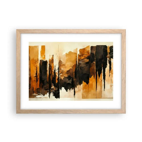 Een poster in een licht eiken lijst - Harmonie van zwart en goud - 40x30 cm