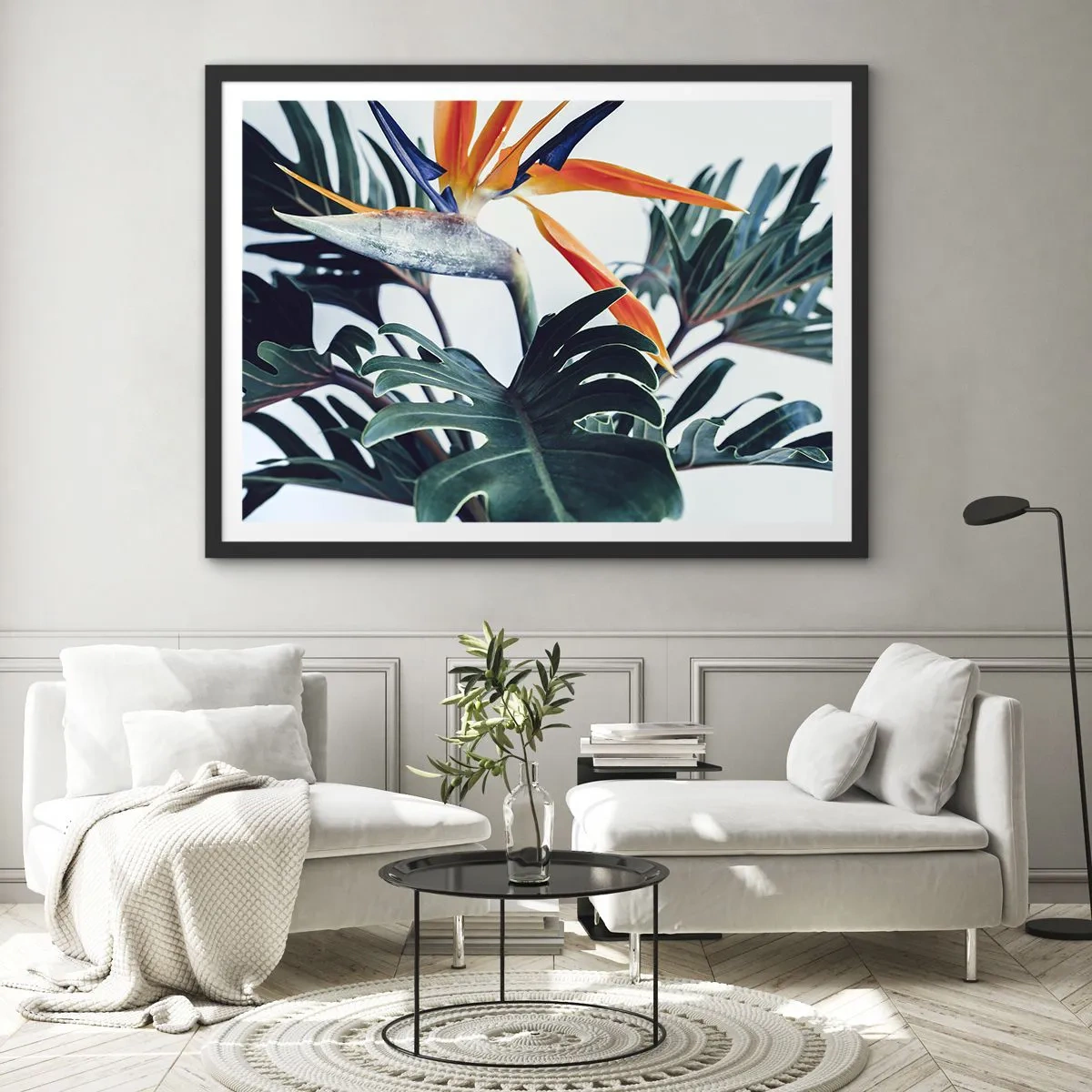 Poster in een zwarte lijst - Vogelstruik - 70x50 cm
