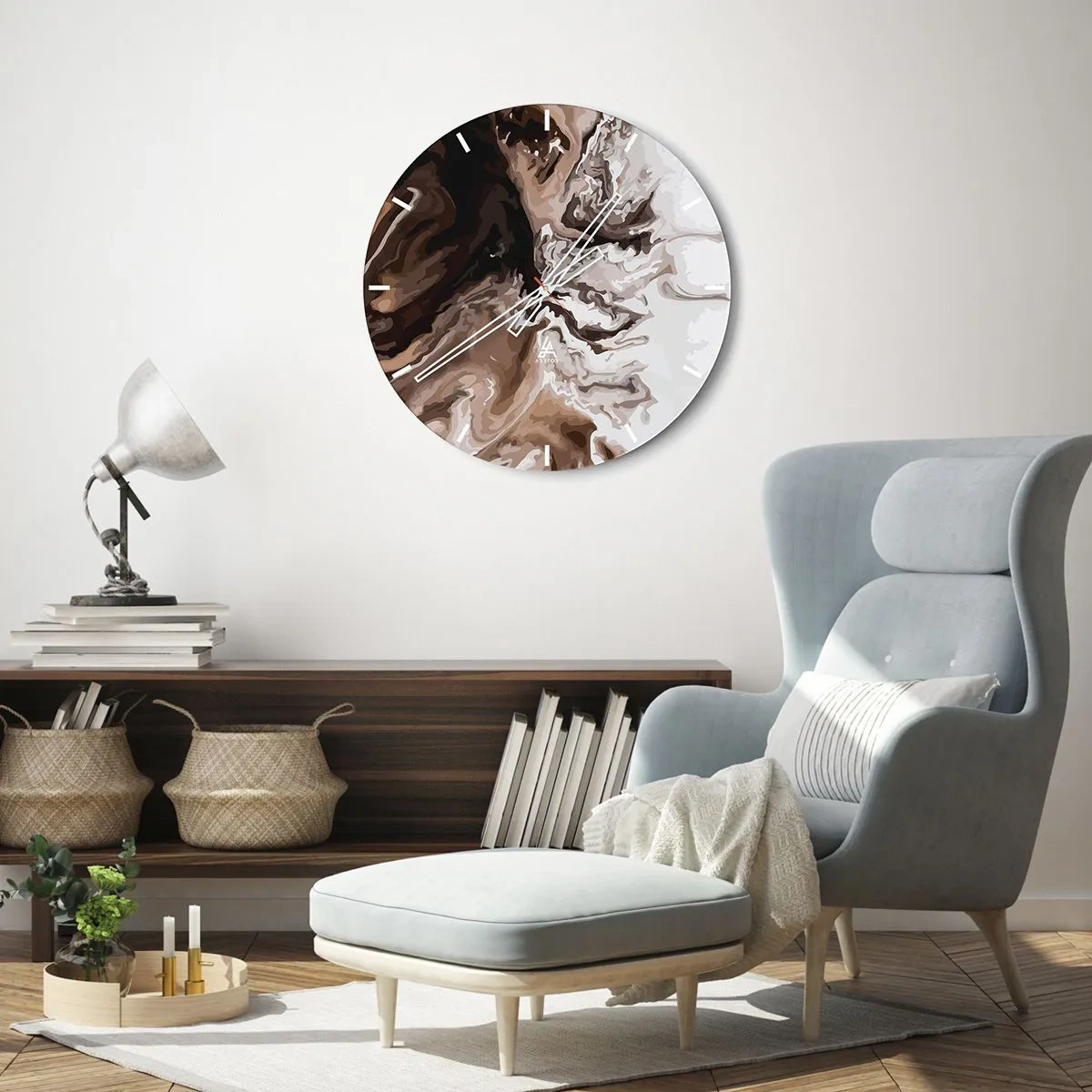 Wandklok - Klok - Kleurcontrast - 30x30 cm