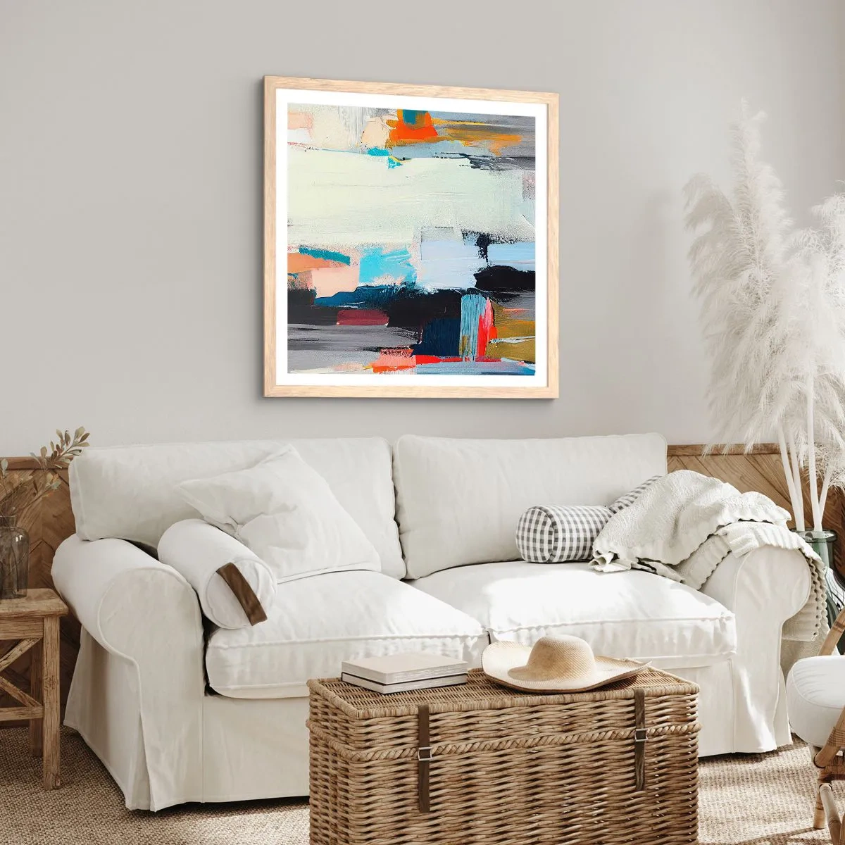 Een poster in een licht eiken lijst - Is er een methode? - 30x30 cm