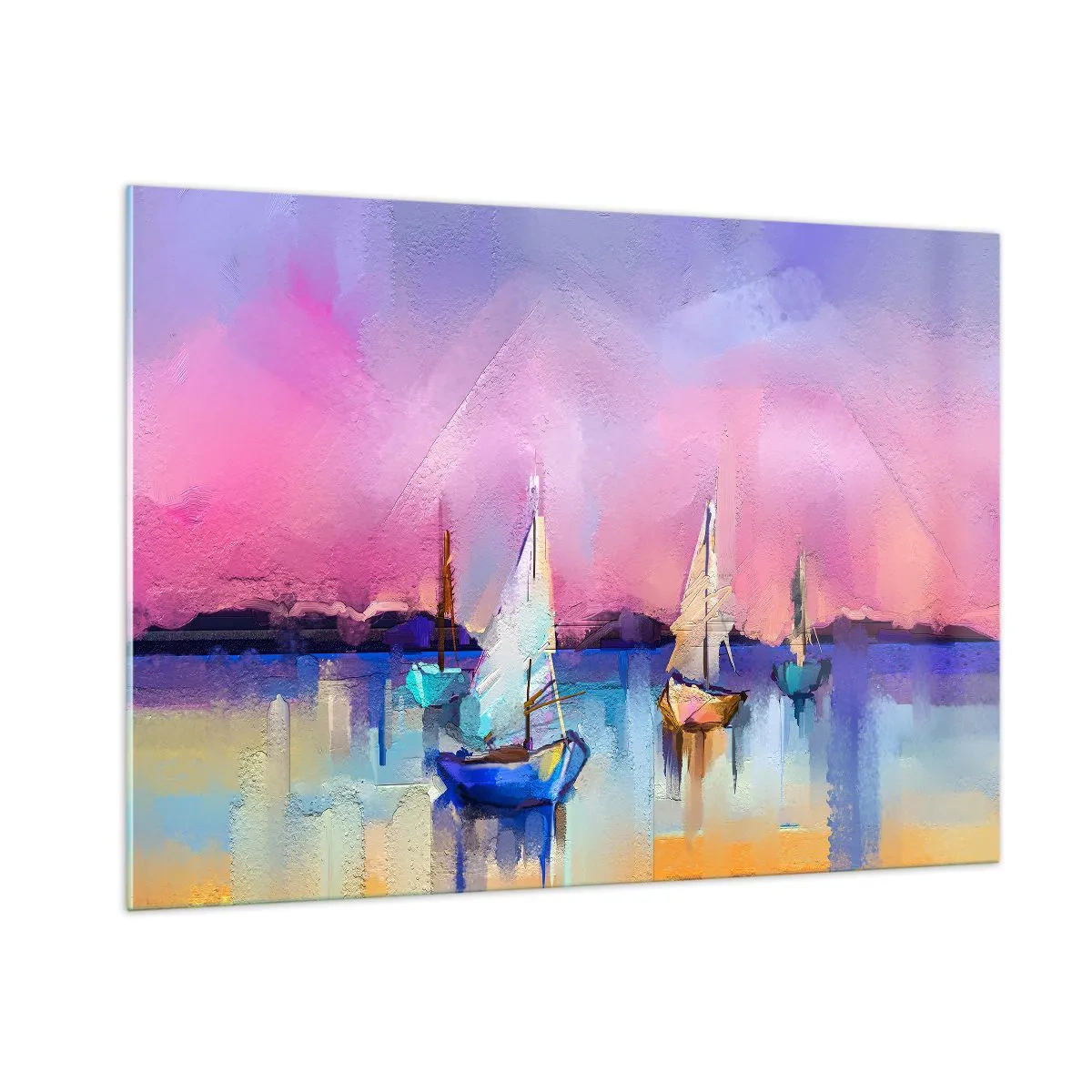 Schilderen op glas - Richting: breed water - 100x70 cm