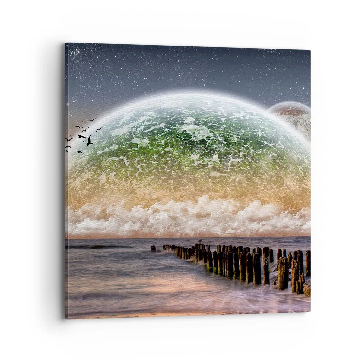 Schilderen op canvas - En de wereld kwam uit het water - 70x70 cm