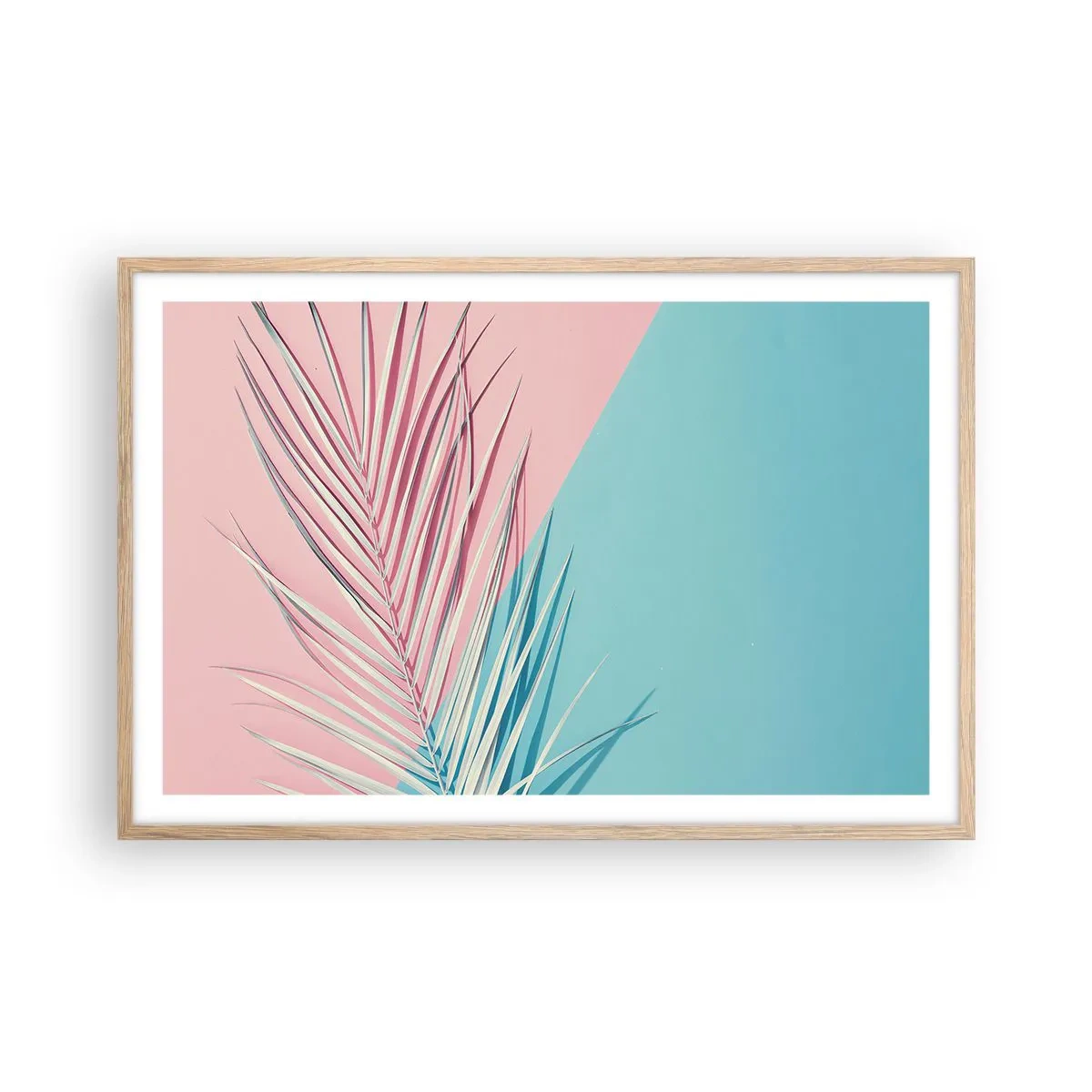 Een poster in een licht eiken lijst - Tropische impressie - 91x61 cm