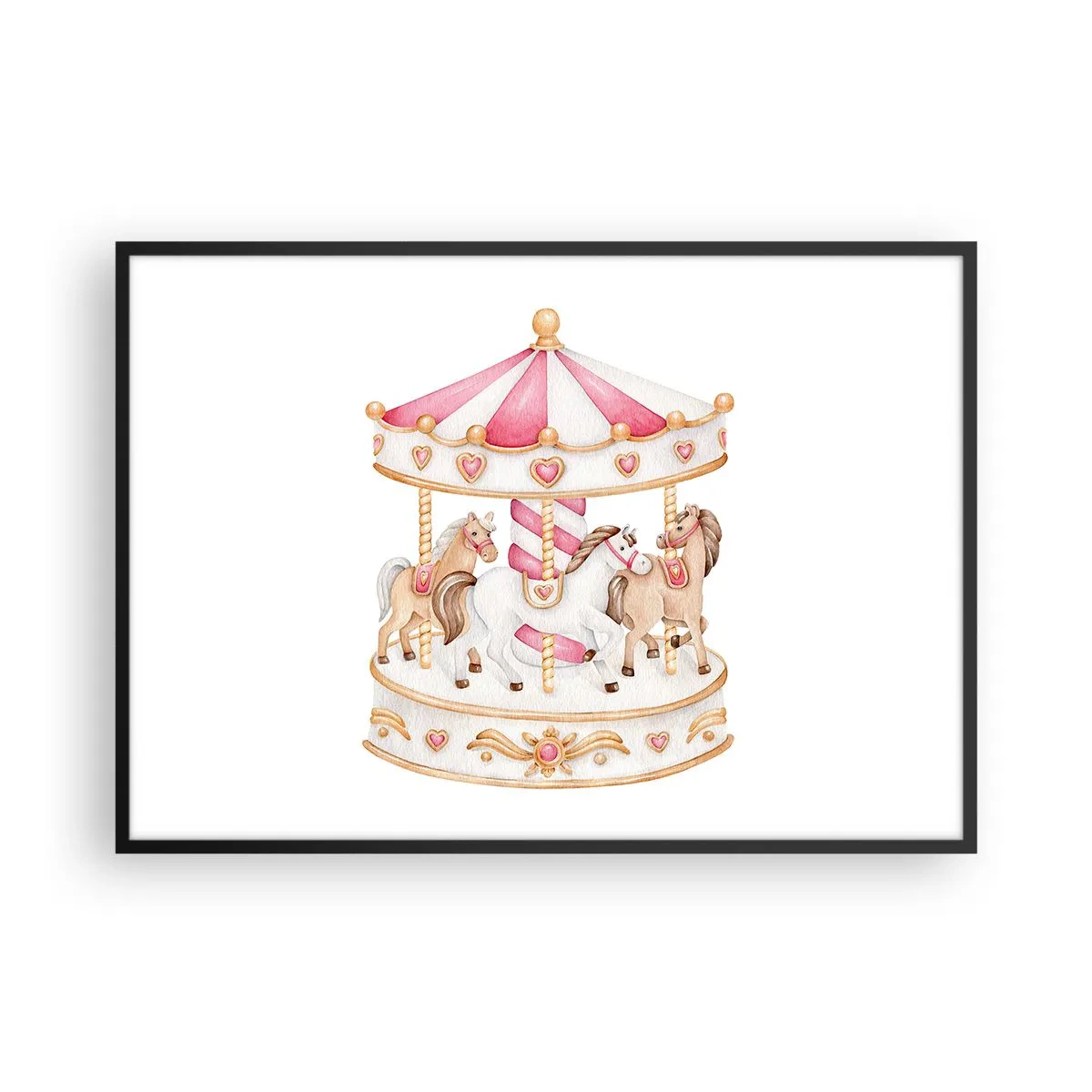 Poster in een zwarte lijst - De zoete kinderwereld - 100x70 cm