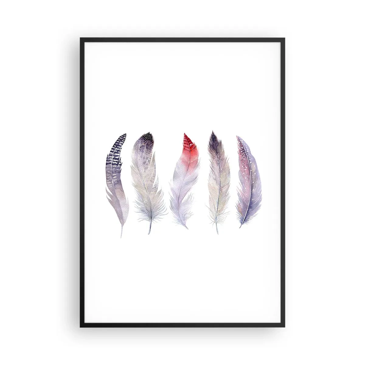 Poster in een zwarte lijst - Delicaat als veelkleurige mist - 70x100 cm