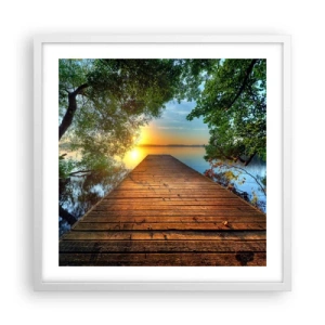 Poster in een witte lijst - Neem de tijd, ga zitten - 50x50 cm