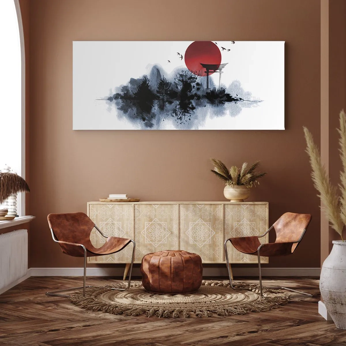 Schilderen op canvas - Japanse weergave - 100x40 cm