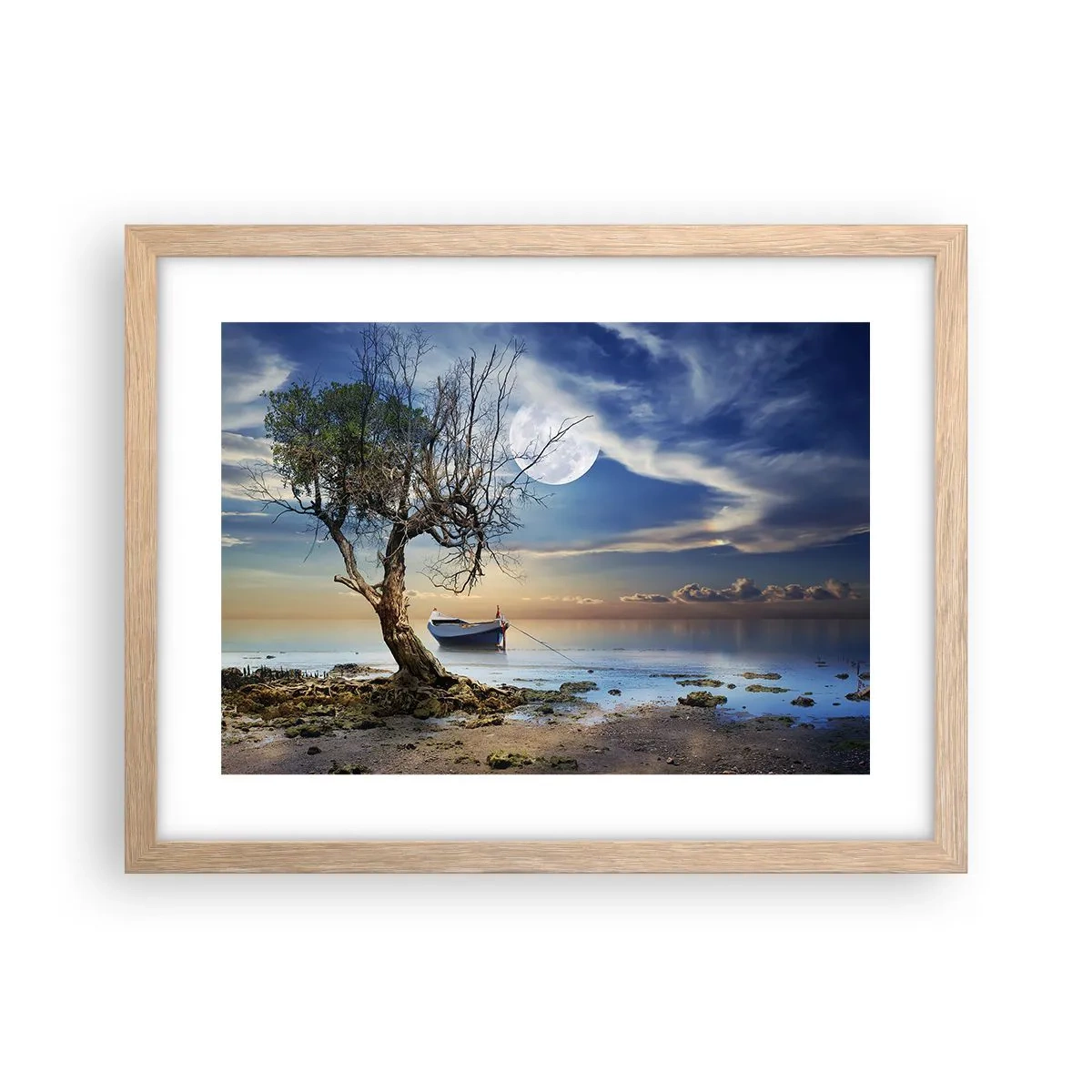 Een poster in een licht eiken lijst - Is dit het einde of het begin? - 40x30 cm