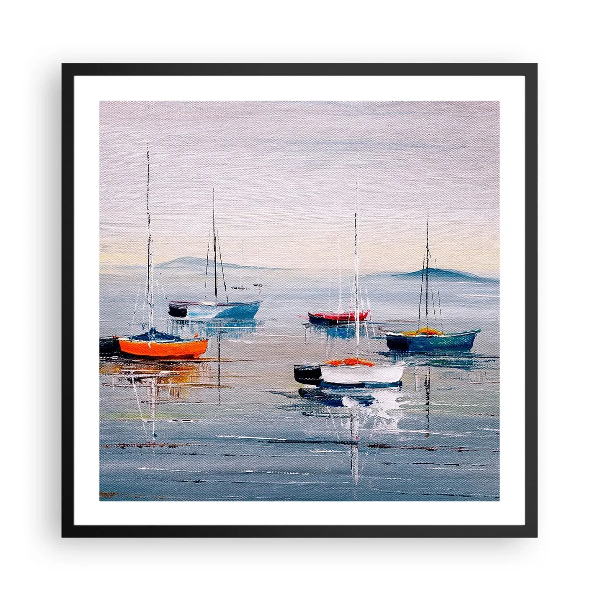 Poster in een zwarte lijst - Een welverdiende rust - 60x60 cm