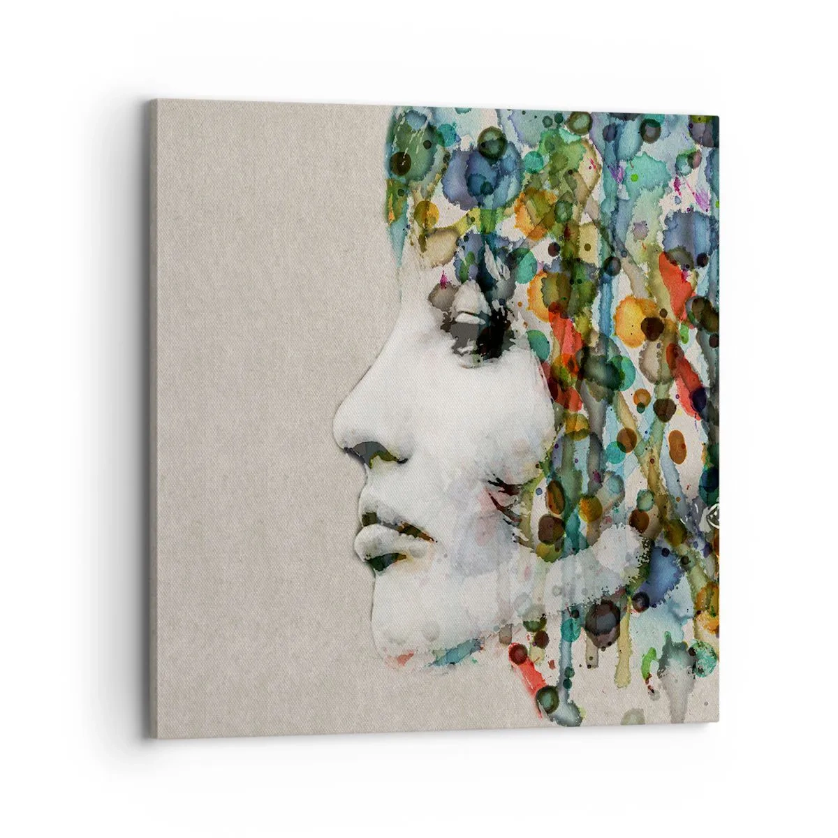 Schilderen op canvas - Ze kwam uit het grijs - 70x70 cm