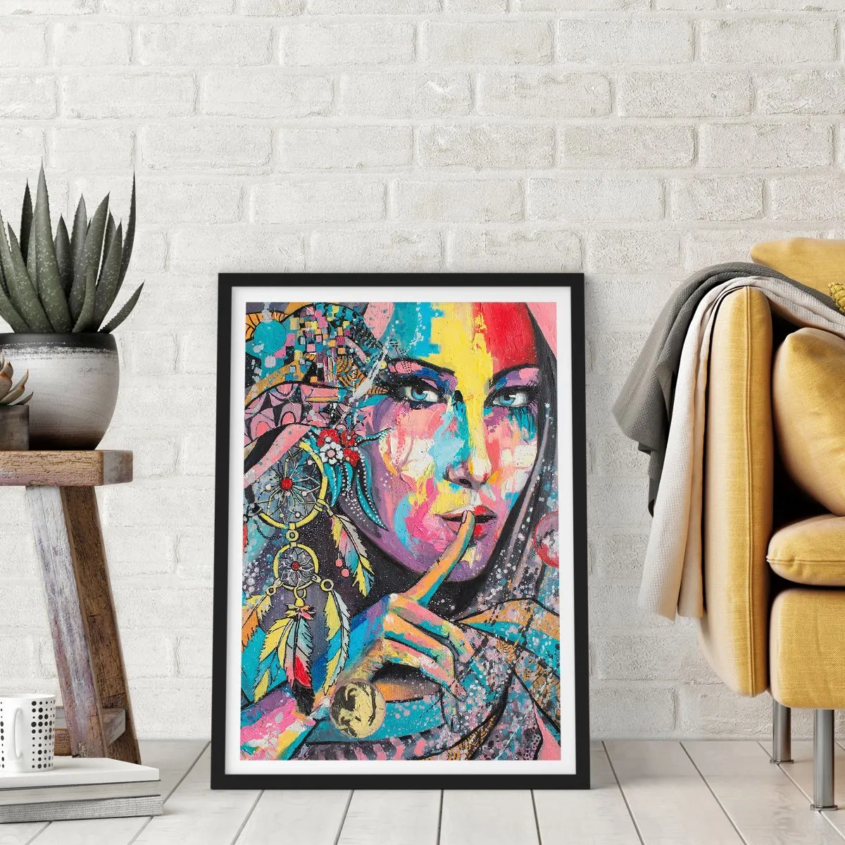 Poster in een zwarte lijst - Zwijg totdat je het begrijpt - 30x40 cm