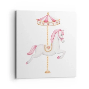 Schilderen op canvas - Hij raakte de grond rennend - 70x70 cm