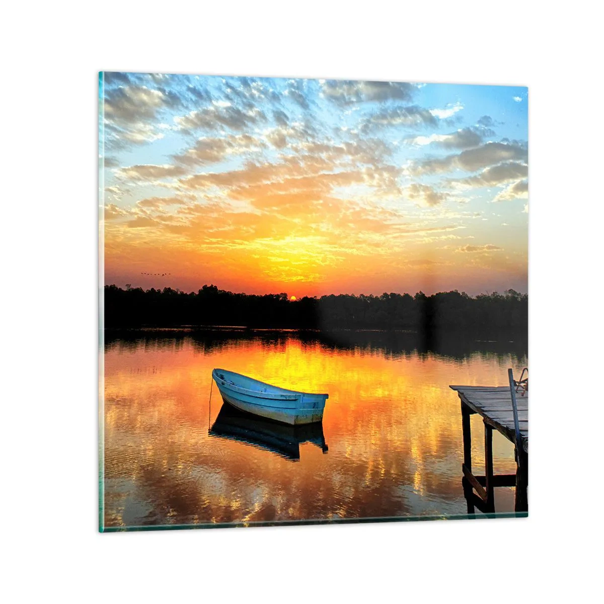 Schilderen op glas - Kijk, luister, mediteer - 70x70 cm