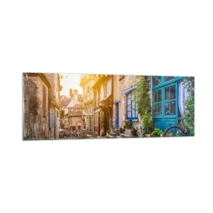 Schilderen op glas - De witte geest van het stadje - 90x30 cm