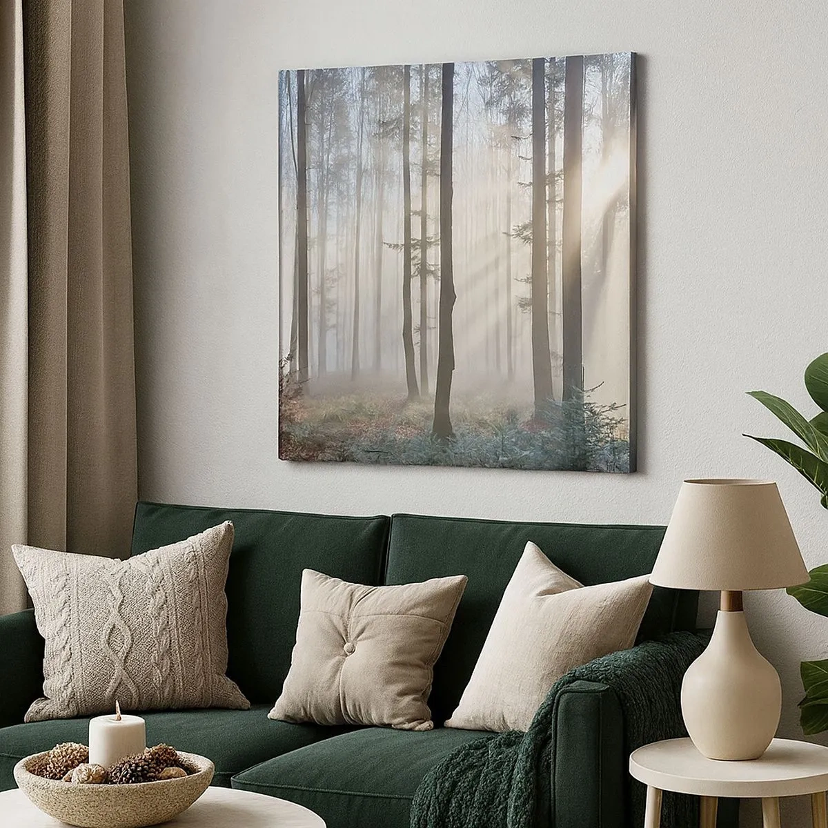 Schilderen op canvas - De mist werd ook wakker - 30x30 cm