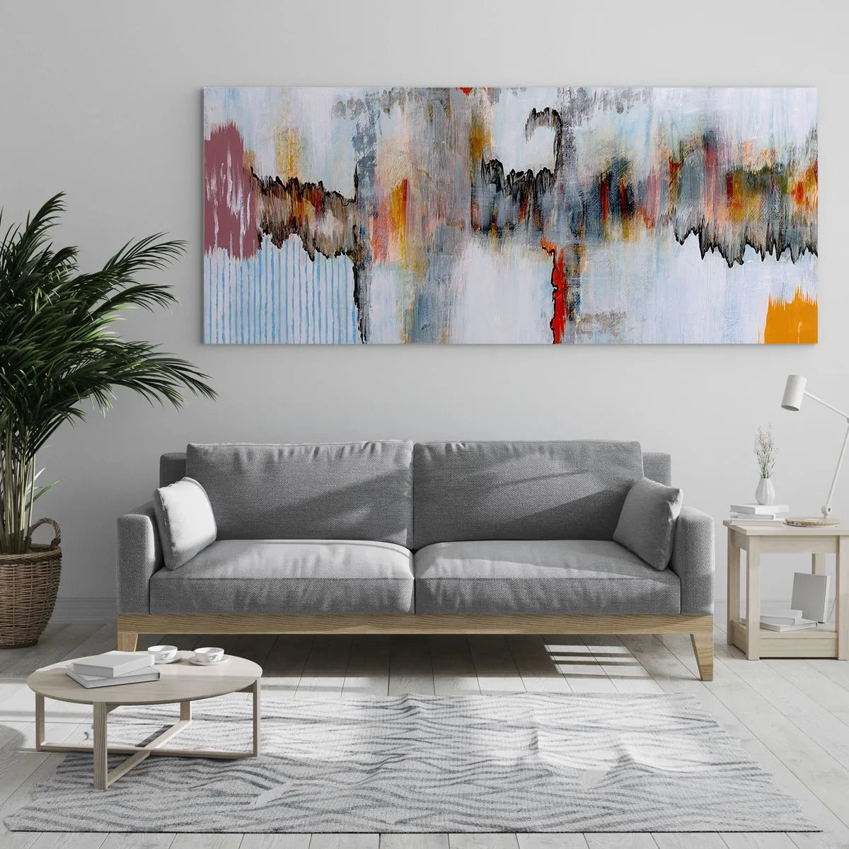 Schilderen op glas - Een stok op het water - 100x40 cm