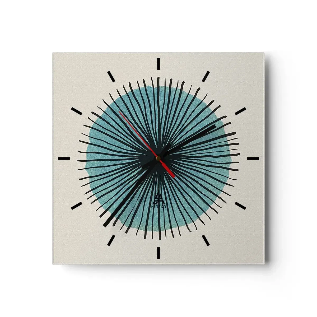 Wandklok - Klok - Stralend in het blauw - 30x30 cm