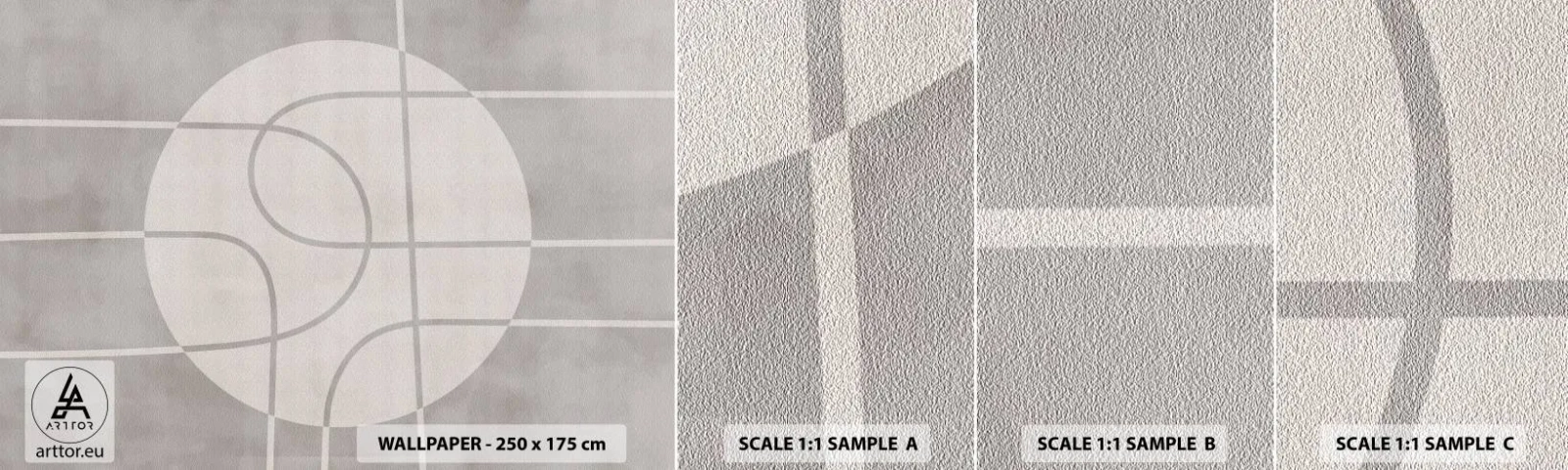 Fotobehang Monster Zelfklevend Deluxe Sticker - Rond en rechtdoor - Helder, Minimalistisch, Wiel - 100x30 cm