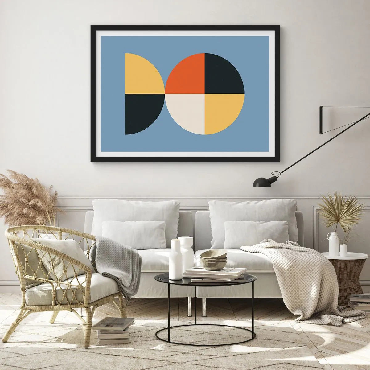 Poster in een zwarte lijst - Kijk en tel - 100x70 cm