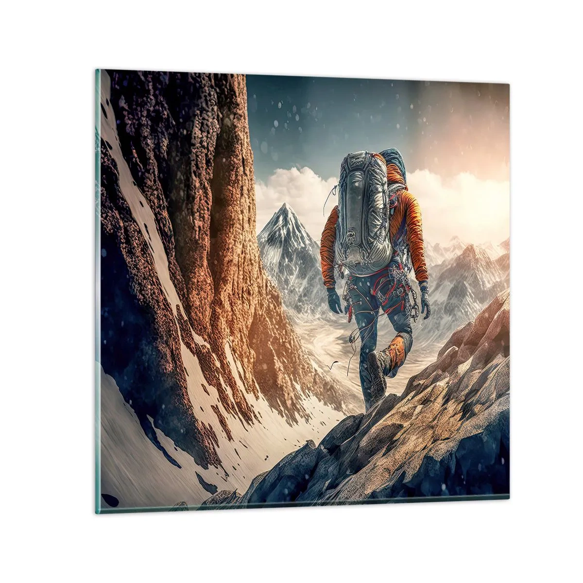 Schilderen op glas - Eenzame strijder - 70x70 cm