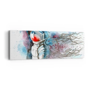 Schilderen op canvas - Alleen met de kosmos - 90x30 cm