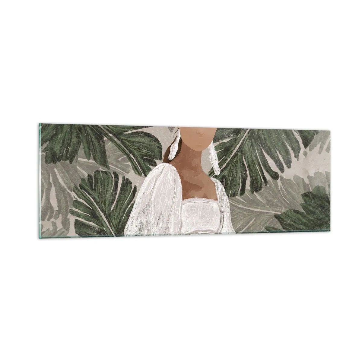 Schilderen op glas - Exotisch portret - 90x30 cm