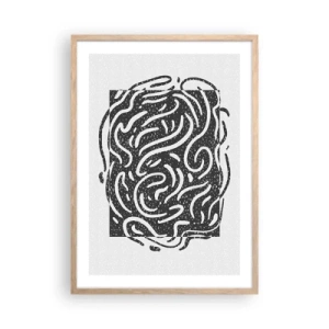 Een poster in een licht eiken lijst - Abstractie: vreugdedans - 50x70 cm