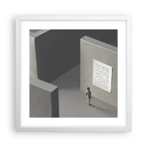 Poster in een witte lijst - Maar waar ben ik? - 40x40 cm