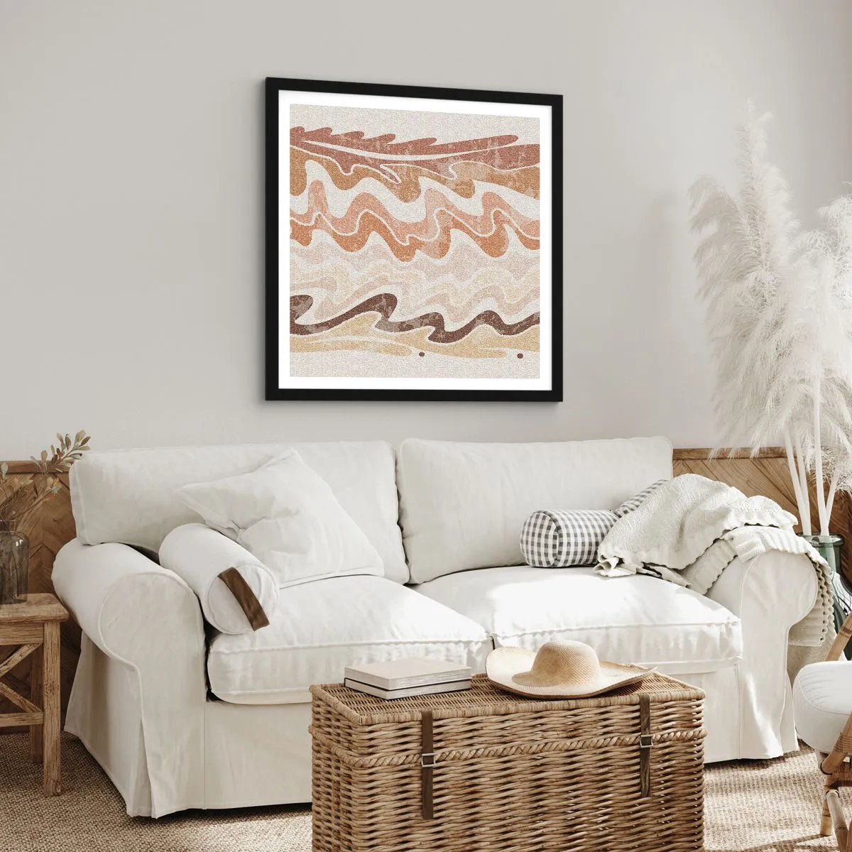 Poster in een zwarte lijst - Goede energie – goede emoties - 60x60 cm