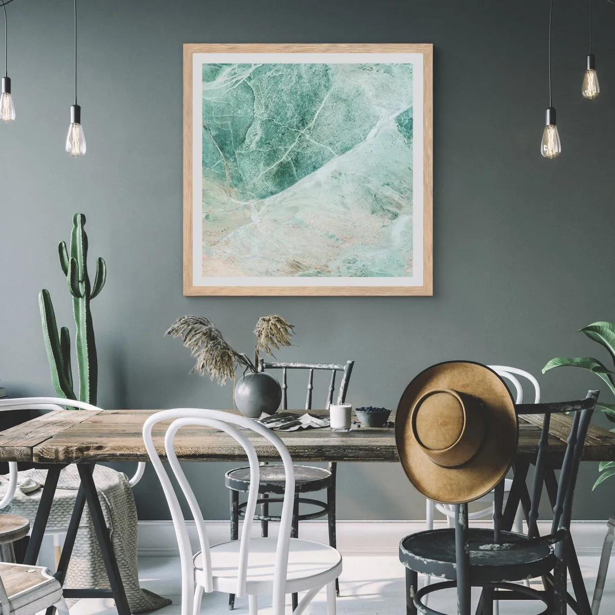 Een poster in een licht eiken lijst - De nobele kou van steen - 50x50 cm