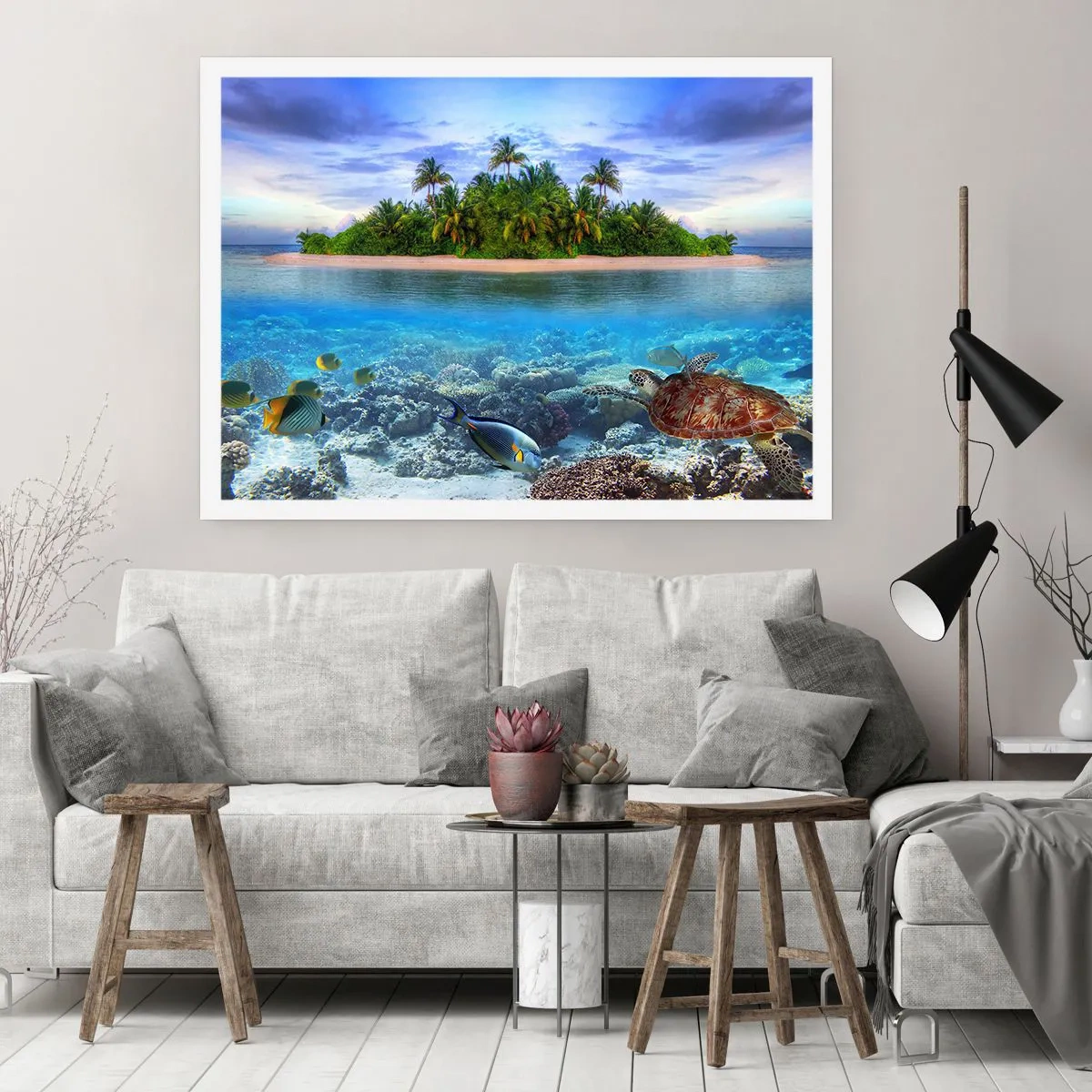Poster - Hemels eiland nodigt je uit - 40x30 cm