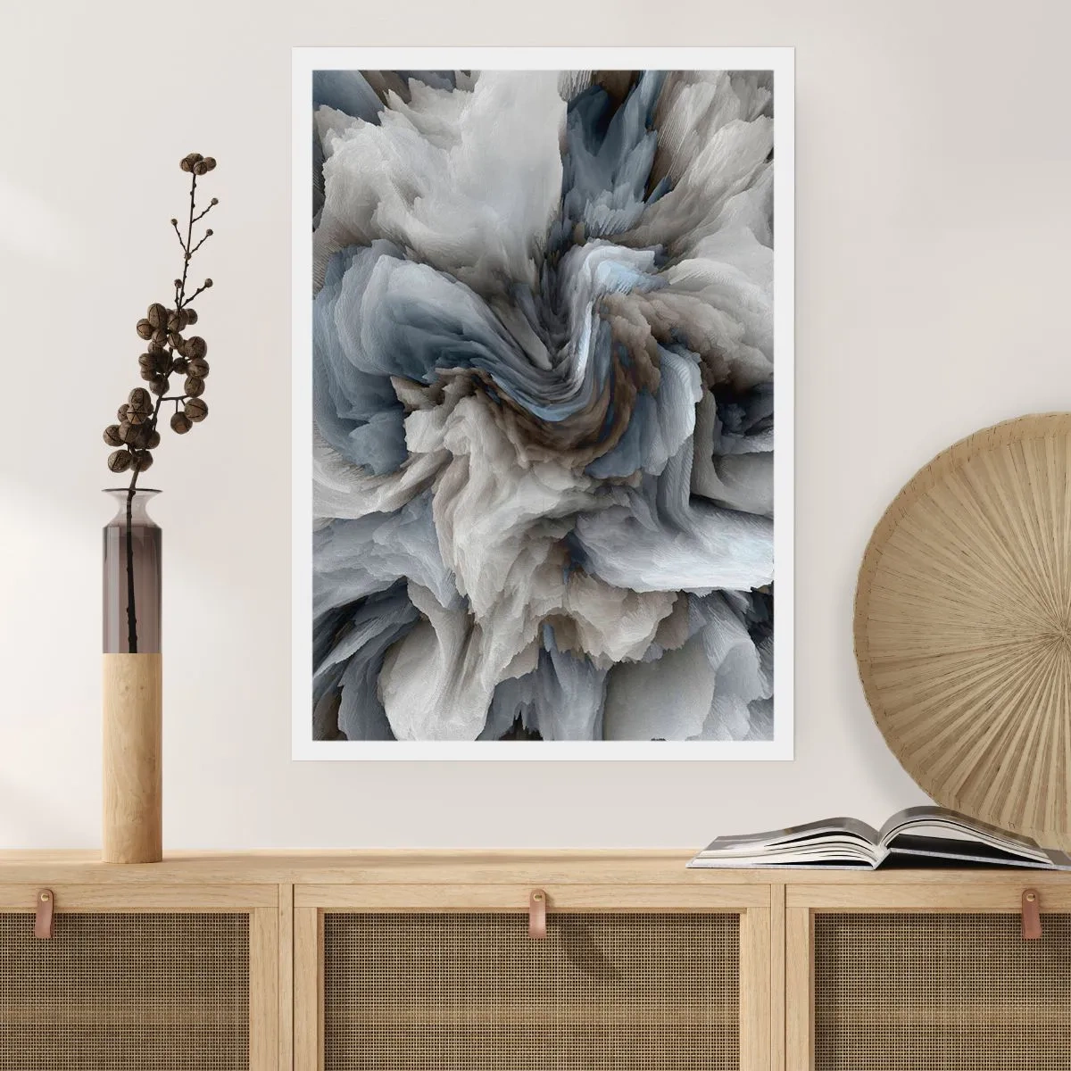 Poster - Steen en bloem - 70x100 cm