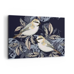Schilderen op canvas - Geel-blauwe triller - 120x80 cm