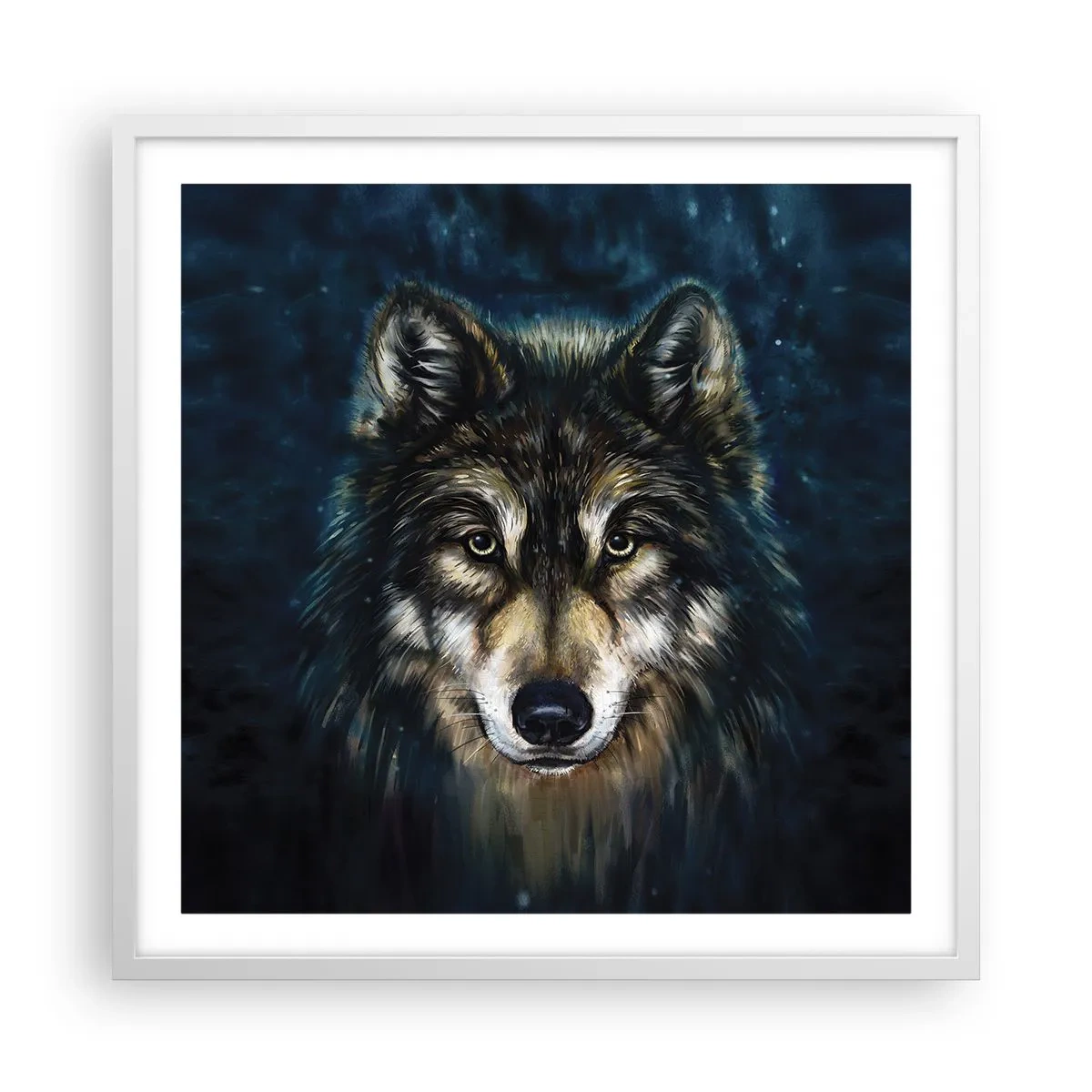 Poster in een witte lijst - Alfa? en omega - 60x60 cm