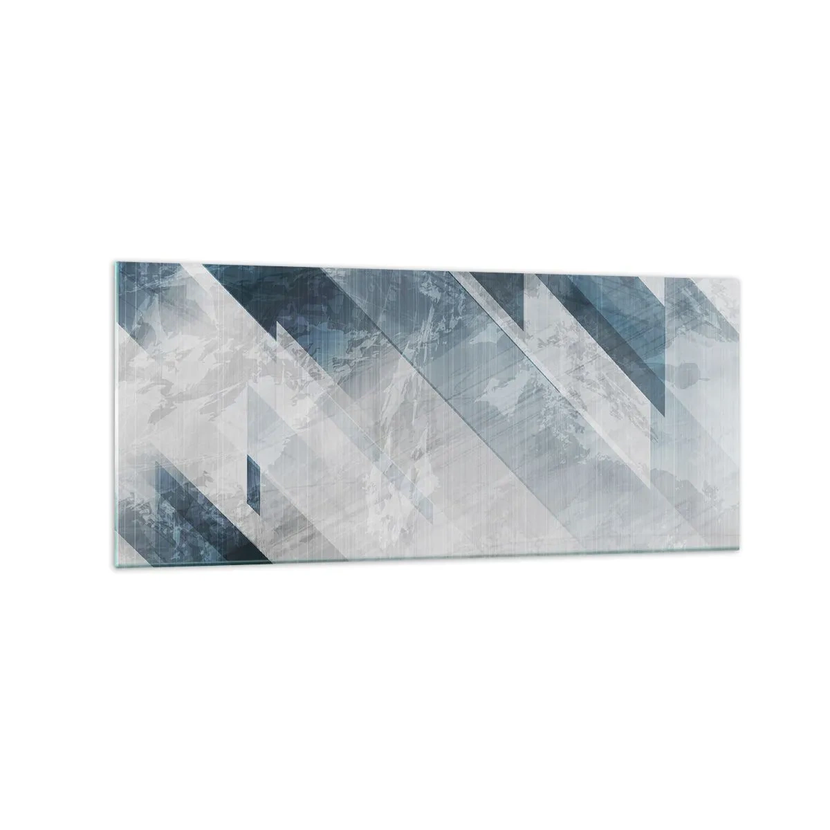 Schilderen op glas - Ruimtelijke compositie - grijze beweging - 120x50 cm