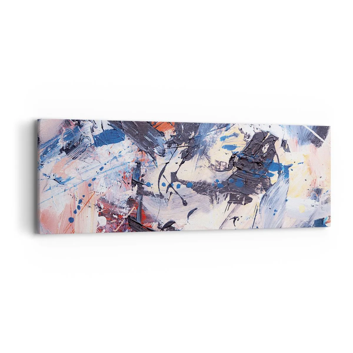 Schilderen op canvas - Gekke dans van abstractie - 90x30 cm