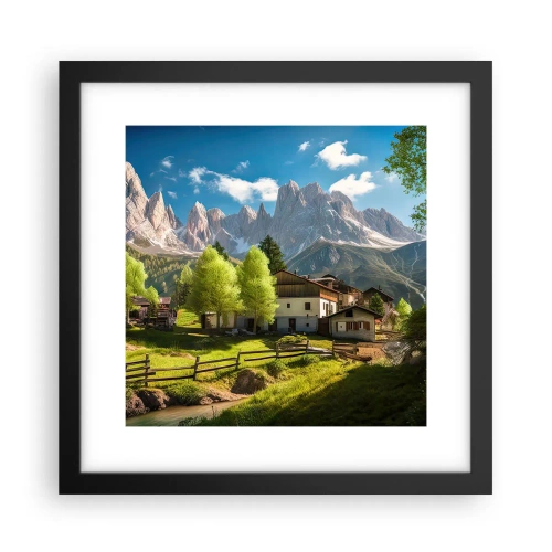 Poster in een zwarte lijst - Alpine idylle - 30x30 cm