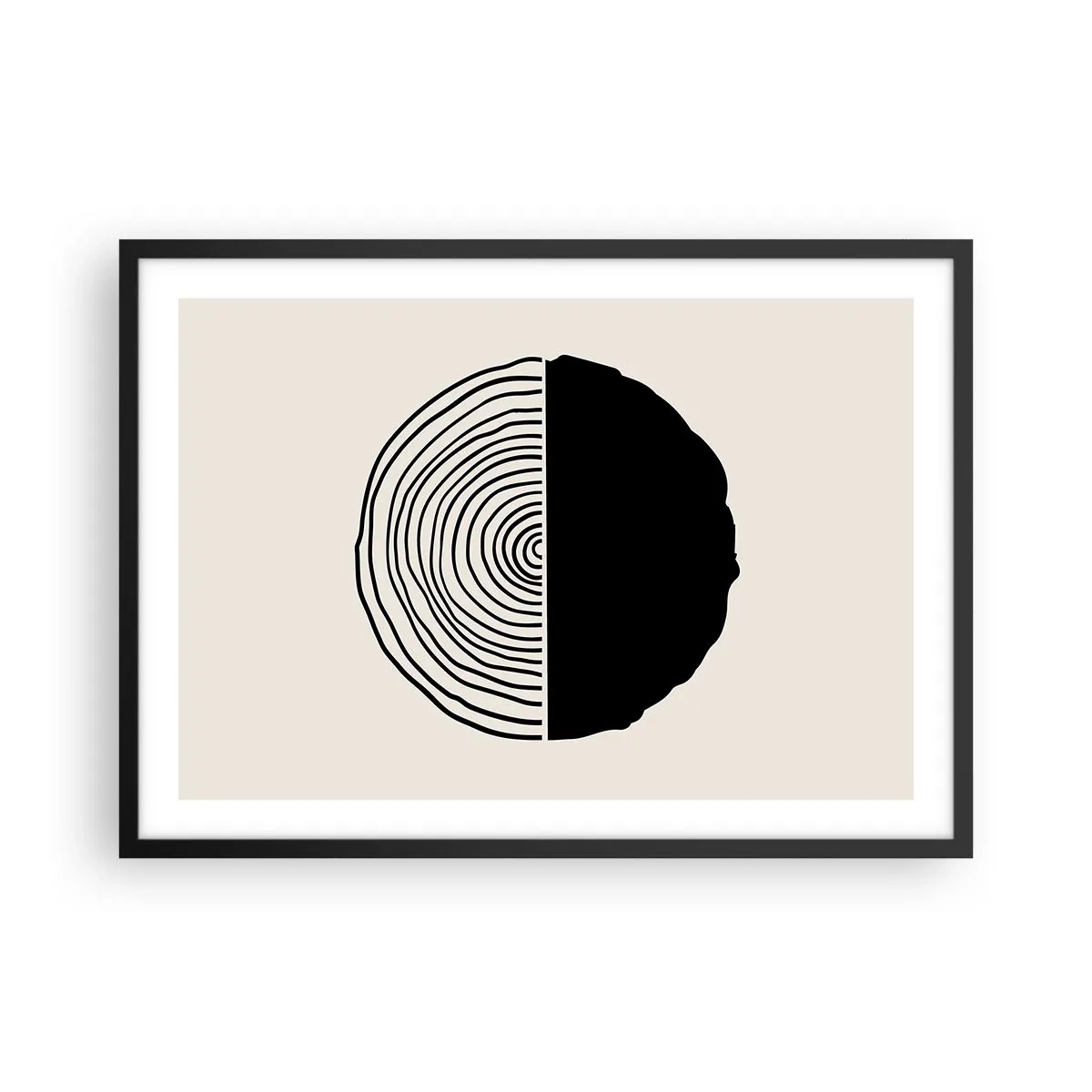 Poster in een zwarte lijst - Half om half - 70x50 cm