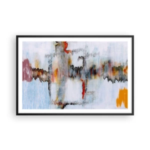 Poster in een zwarte lijst - Een stok op het water - 91x61 cm