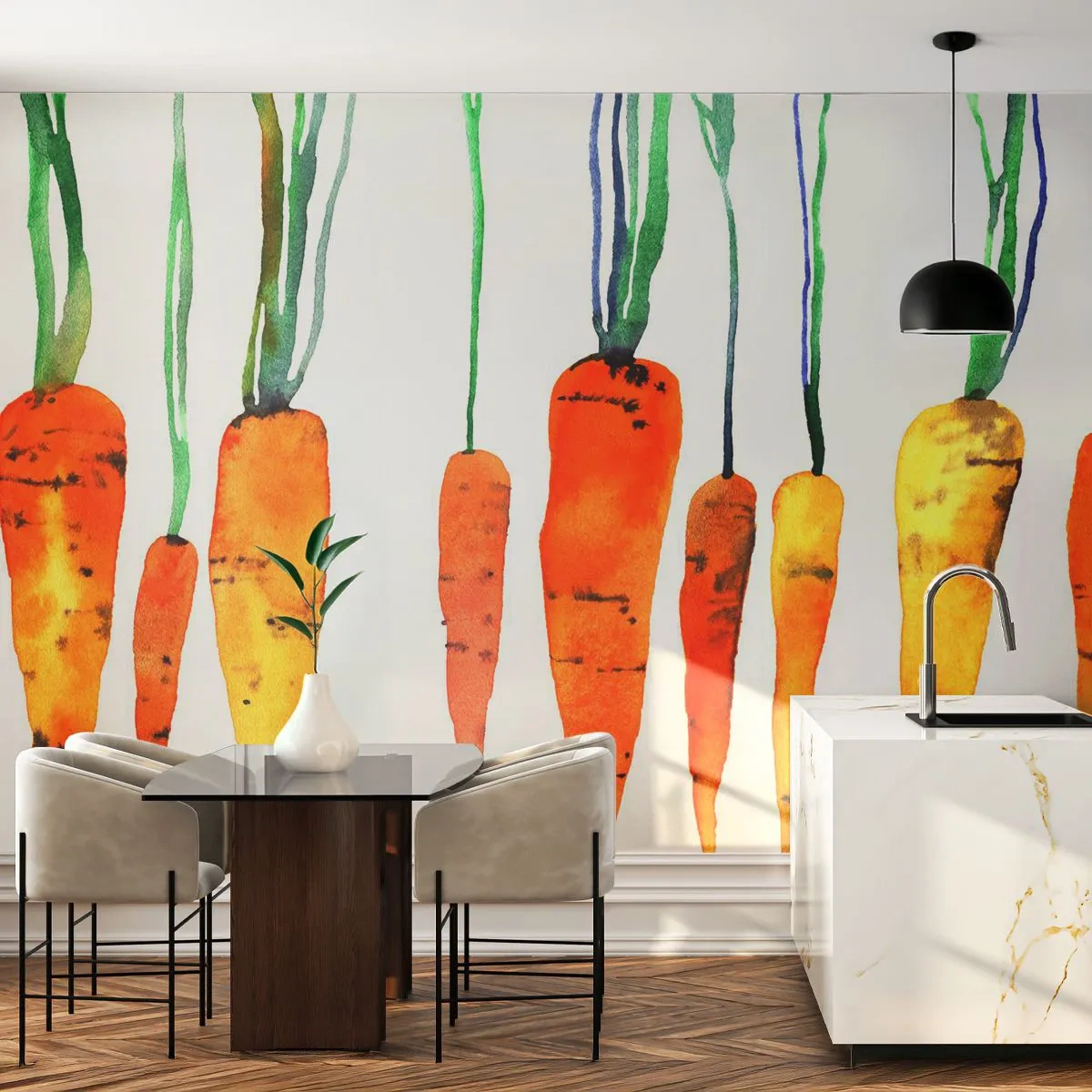 Fotobehang Premium Sand - De schoonheid van het gewone - Gastronomie, Wortel, Grafisch - 100x70 cm